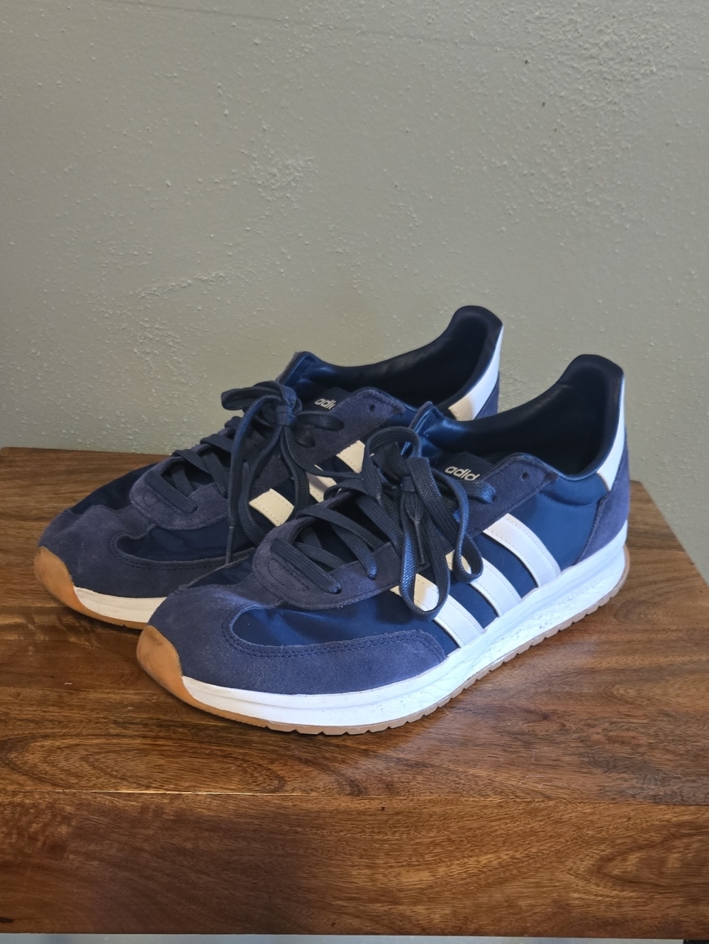 Men's Navy and White Adidas Sneakers